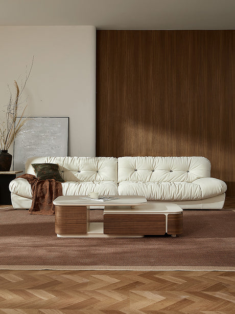 QUANMU Leandro Luxurious Cream Fabric Anti-Scratch Sofa from QUANMU