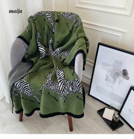 Green Zebra Retro Throw from maija