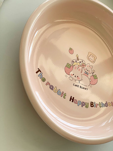 YASUKI Haruto Adorable Pink Bunny Ceramic Bowl from YASUKI