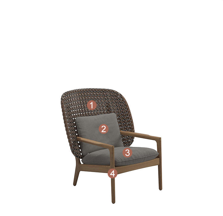 RATTAN SPACE Montpelier Waterproof High Chair with Sun Protection from RATTAN SPACE