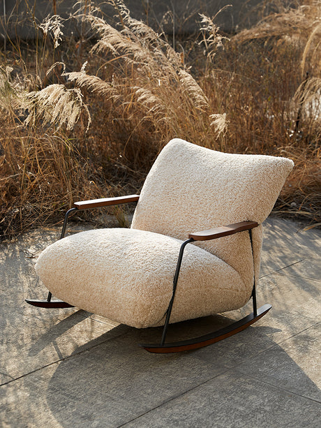 QUANMU Veridian Soft-Wool Retro Rocking Chair from QUANMU