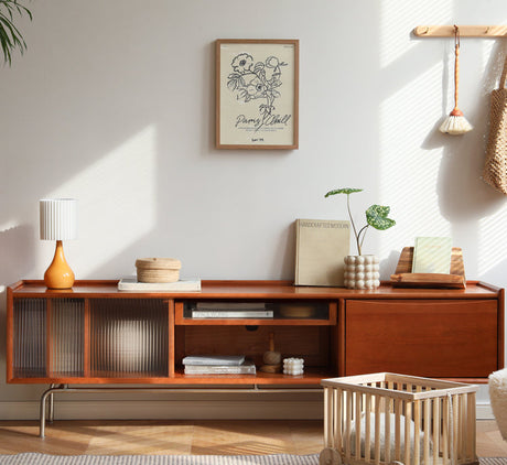 HANKE Marcellus Retro Cherry Wood Medium TV Cabinet Solid Modern Design from HANKE