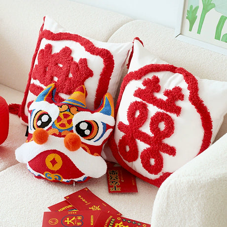 YOULI Aiden Double Happy Words Decorative Cushion from YOULI