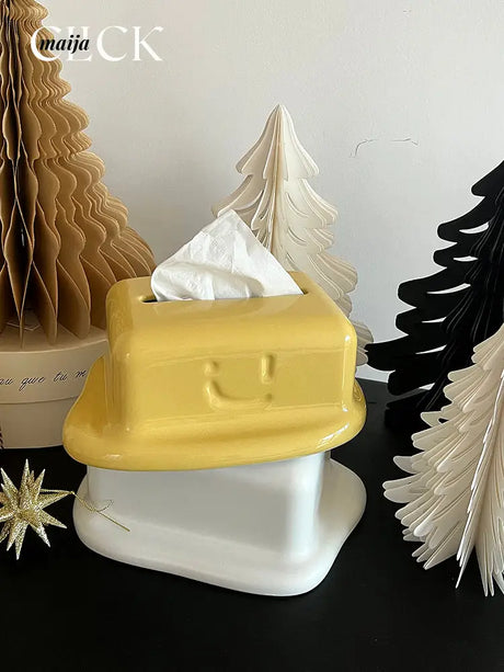 Melted Cheese Ceramic Tissue Box from maija