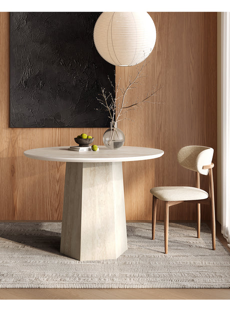 QUANMU Emiliano Chic Light Luxury Round Dining Table from QUANMU