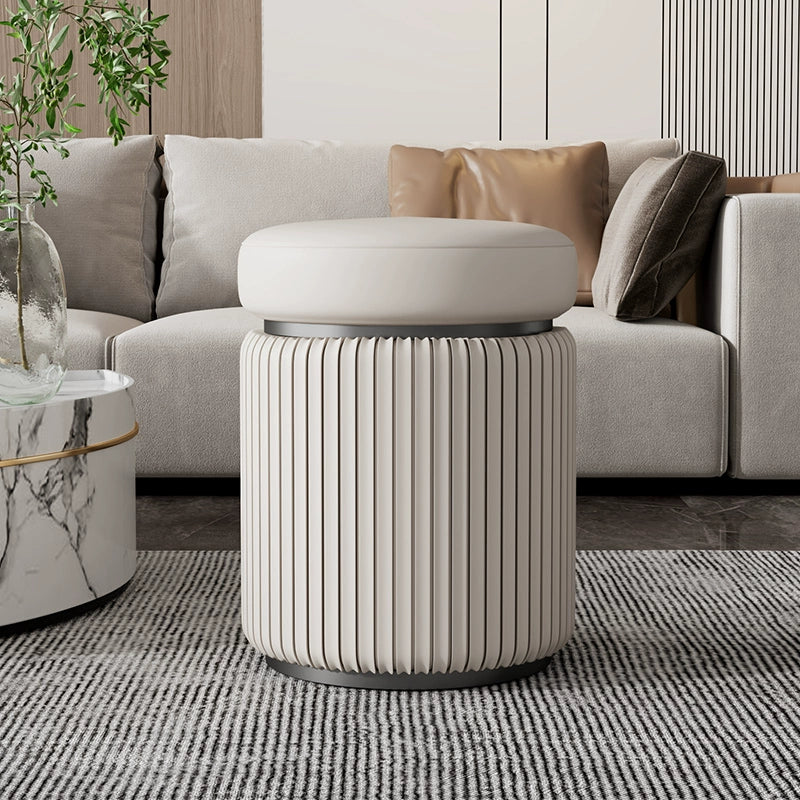 APARTMENT NO.7 Evelyn Chic Leather Round Stool from APARTMENT NO.7