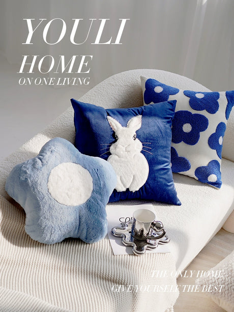 YOULI Penelope Plush Floral Rabbit Pillowcase from YOULI
