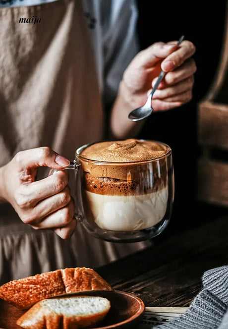 Seulgi DoubleWall Latte Glass Mug from maija