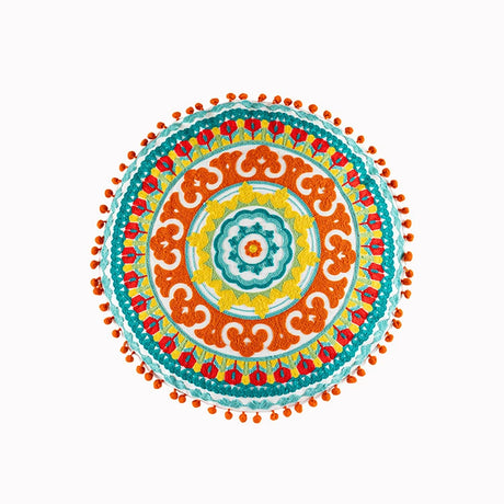 YOULI Amara Handmade Ethnic Round Pillow from YOULI