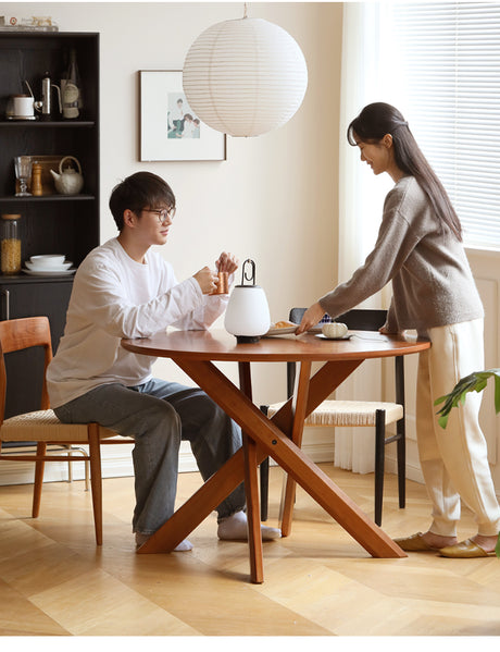 HANKE Quinton Minimalist Cherry Wooden Dining Table from HANKE