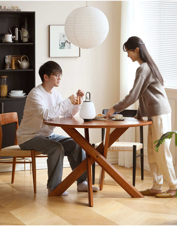 HANKE Quinton Minimalist Cherry Wooden Dining Table from HANKE