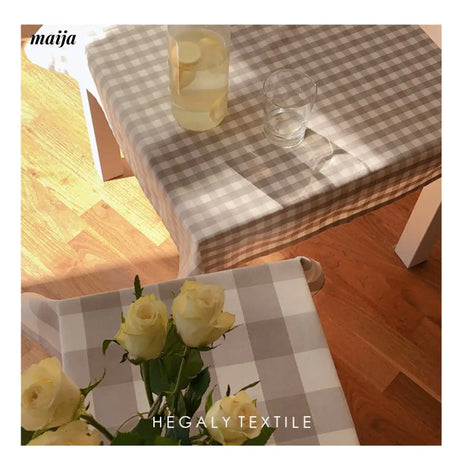 Latte Cotton Linen Tablecloth from Hegaly Textile