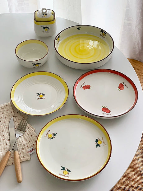 YASUKI Emilia Pastoral Fruit Glaze Ceramic Rice Bowl from YASUKI