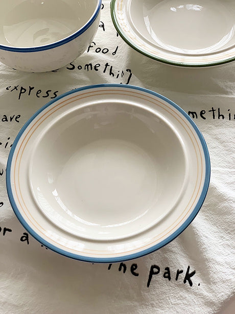 YASUKI Minja Retro Striped Ceramic Soup Bowl from YASUKI