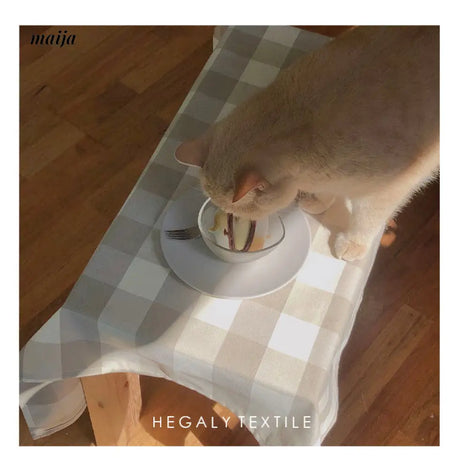 Latte Cotton Linen Tablecloth from Hegaly Textile