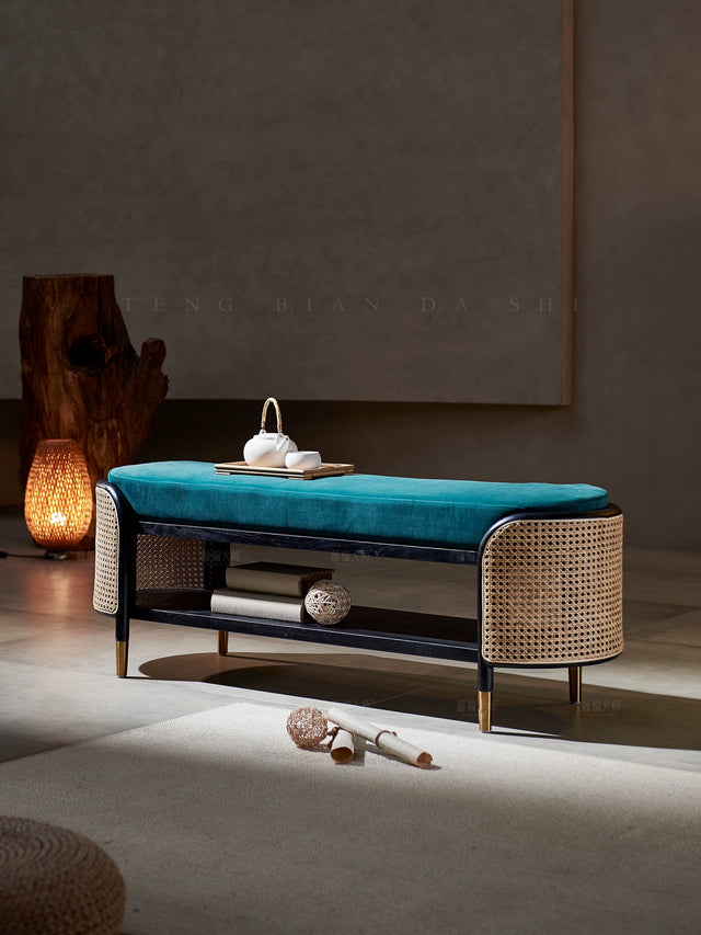 RATTAN CRAFTSMAN Wooden Bedroom Shoe Stool from RATTAN CRAFTSMAN