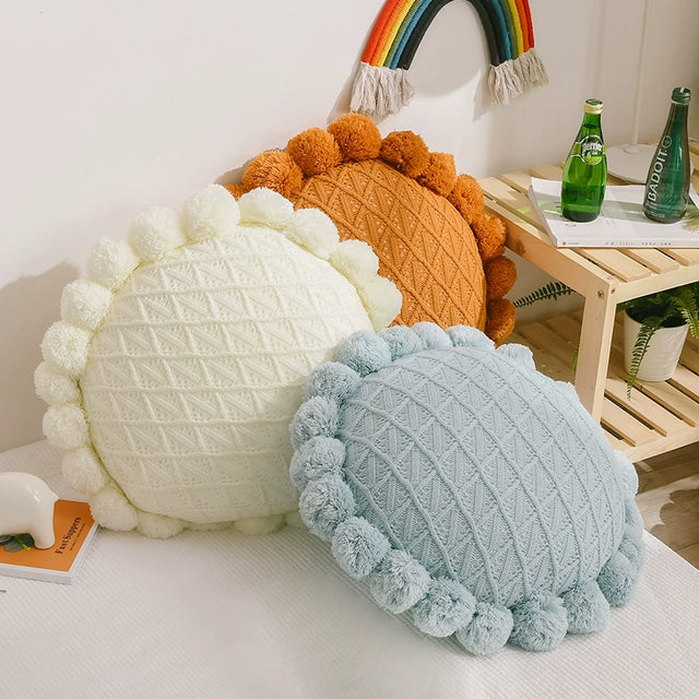 YOULI Finnian Handmade Knitted Round Pillow from YOULI