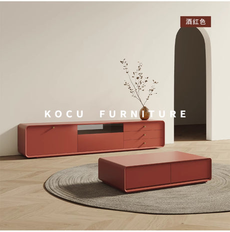 KOCU HOME Ulises Modern Minimalist Solid Wood TV Cabinet Coffee Table Combination from KOCU HOME