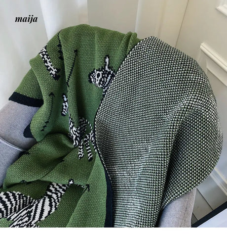 Green Zebra Retro Throw from maija