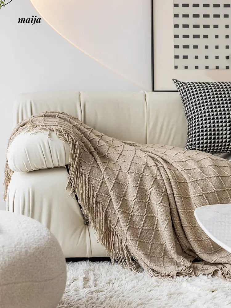 Rhombus Tassel Throws from hellolife