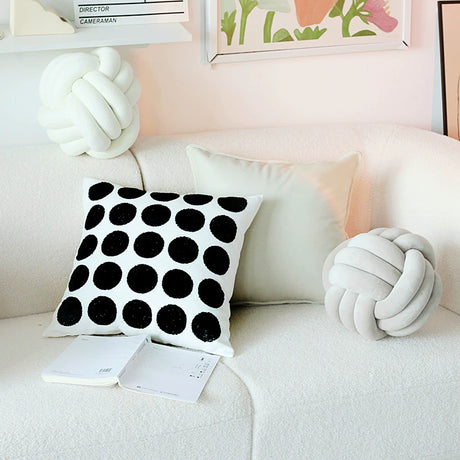 YOULI Eliana Minimalist Black and White Round Sofa Pillow from YOULI