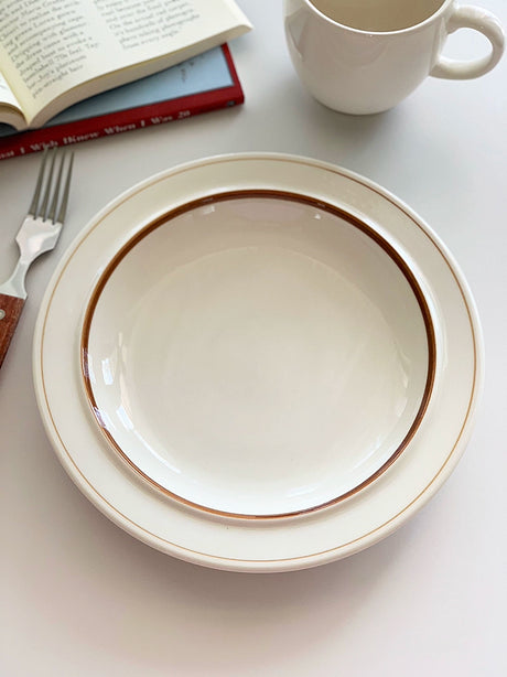 YASUKI Minja Retro Striped Ceramic Soup Bowl from YASUKI
