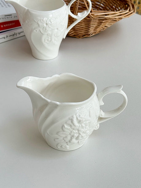 YASUKI Amelie Elegant Floral Relief Ceramic Coffee Set from YASUKI
