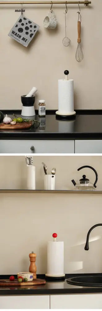 Momo Dot Wooden Kitchen Tissue Holder from maija