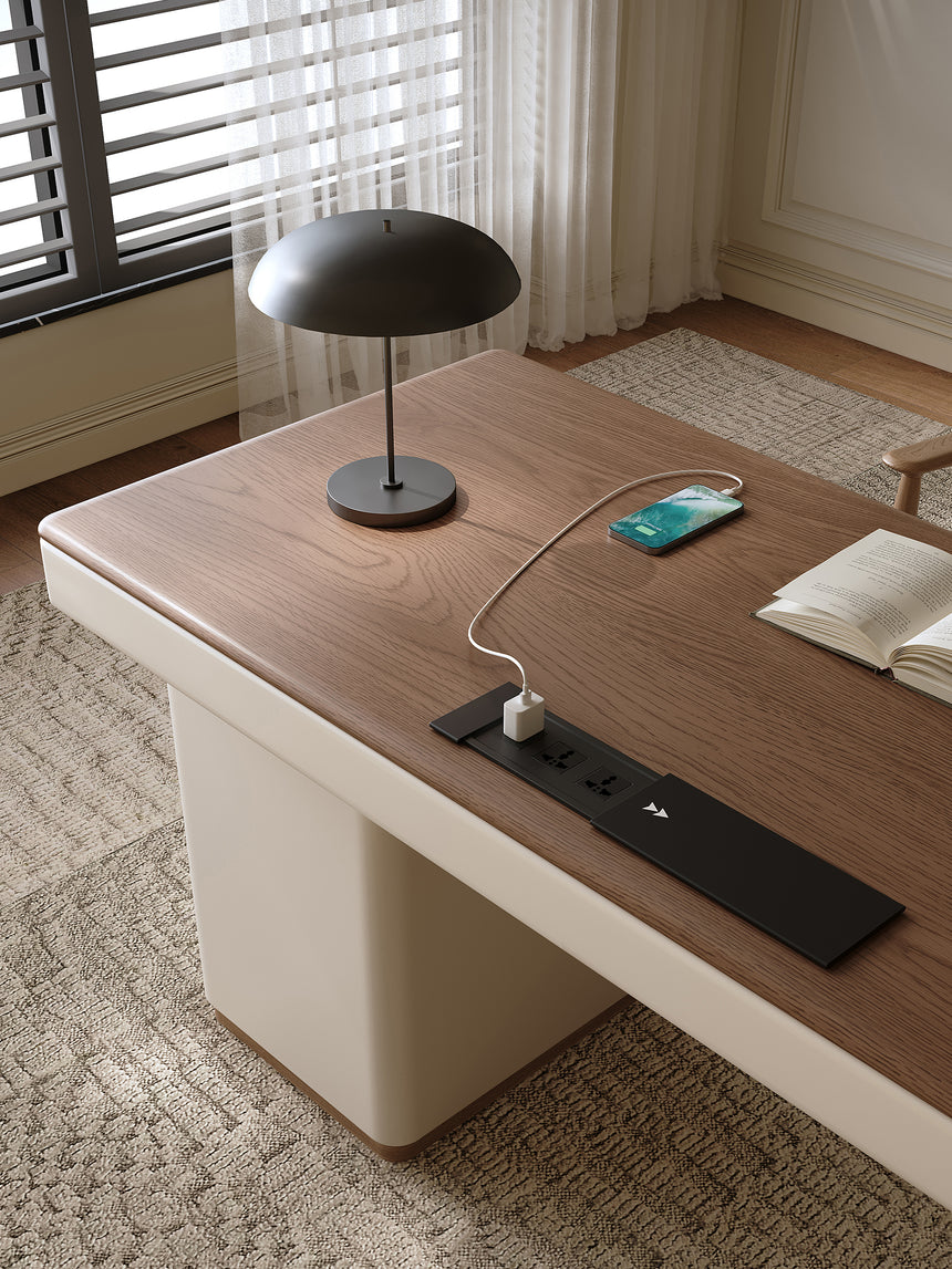 QUANMU Lorenzo Luxury Walnut Modern Workbench Desk from QUANMU