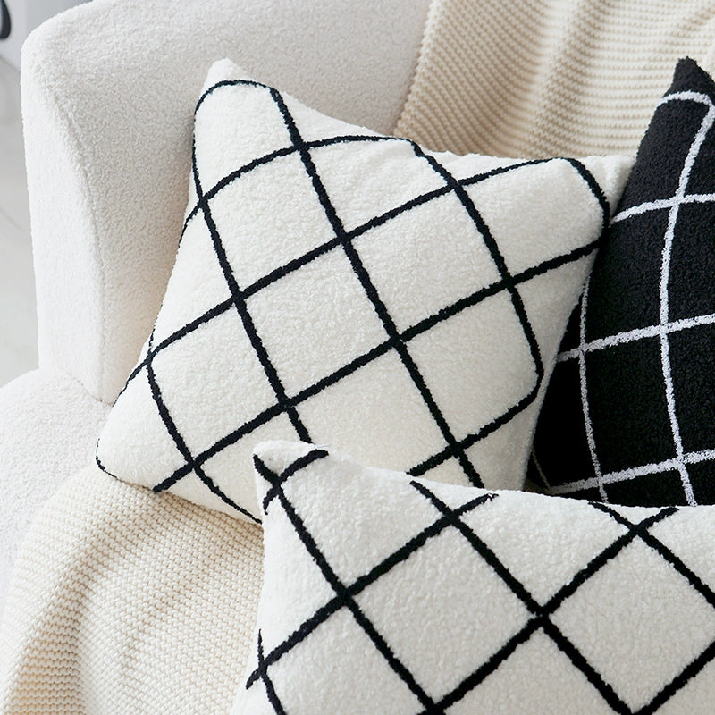 YOULI Sebastian Minimalist Black & White Pillow Cover from YOULI