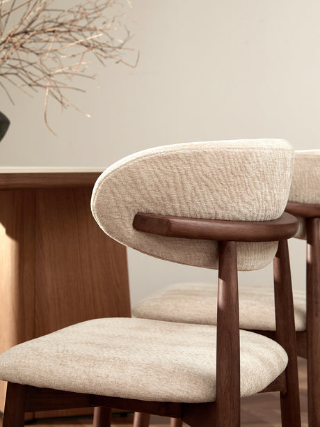 QUANMU Isadora Luxurious Walnut Finish Dining Chair from QUANMU