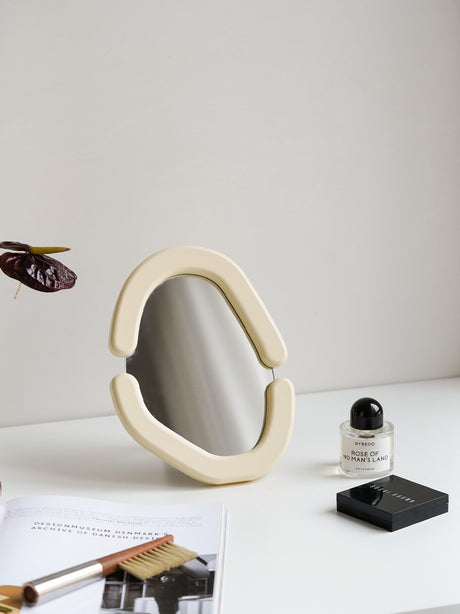 MOMO'S TALK Amelie Vintage Wooden Cream Mirror Table Jewelry Decoration Handmade from MOMO'S TALK