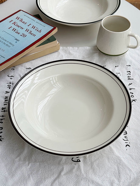 YASUKI Chenhao Minimalist INS Texture White Ceramic Bowl from YASUKI