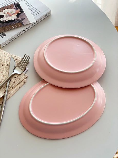 YASUKI Amara Elegant Pink Inkjet Ceramic Plate from YASUKI