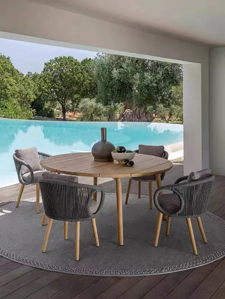 RATTAN SPACE Isolde Serenity Rain-Resistant Outdoor Dining Chair Set. from RATTAN SPACE