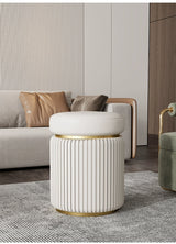 APARTMENT NO.7 Evelyn Chic Leather Round Stool from APARTMENT NO.7