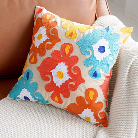 YOULI Arjun Embroidered Boho Ethnic Sofa Pillow from YOULI