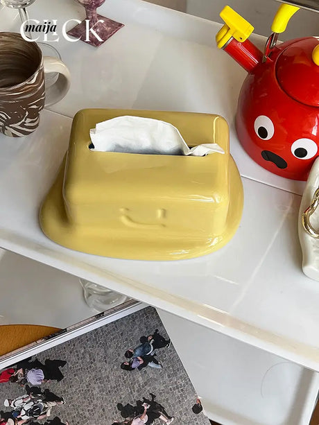 Melted Cheese Ceramic Tissue Box from maija