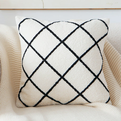 YOULI Sebastian Minimalist Black & White Pillow Cover from YOULI