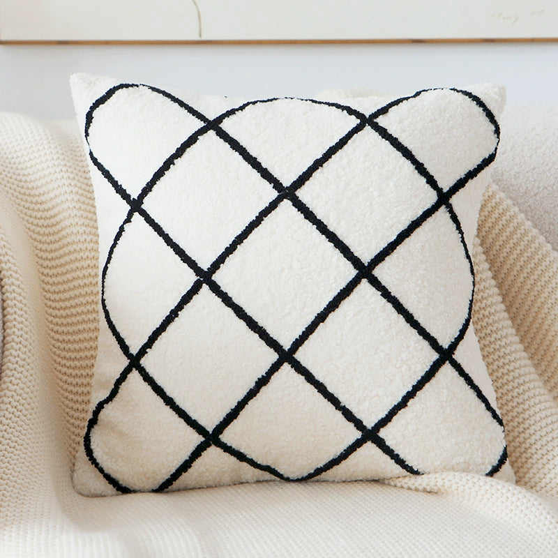 YOULI Sebastian Minimalist Black & White Pillow Cover from YOULI