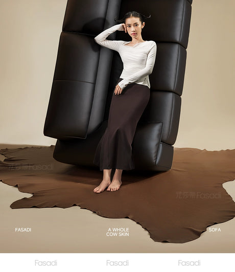 FASATI Oliver Chic Minimalist Leather Sofa from FASATI