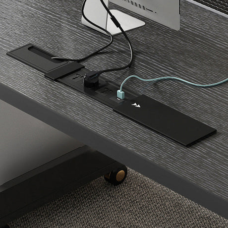QUANMU Serena Sleek Black Luxury Writing Desk from QUANMU