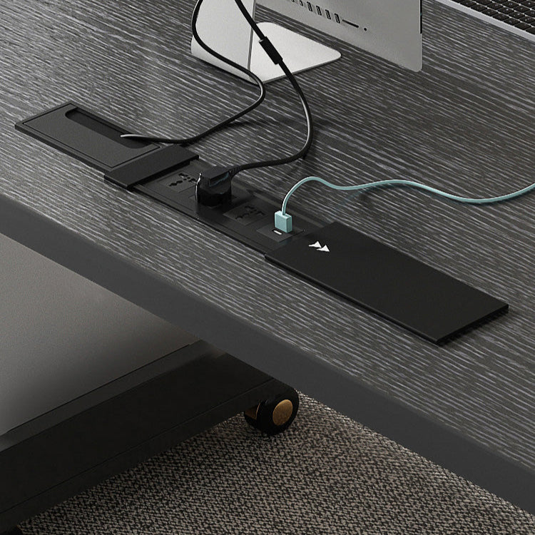 QUANMU Serena Sleek Black Luxury Writing Desk from QUANMU