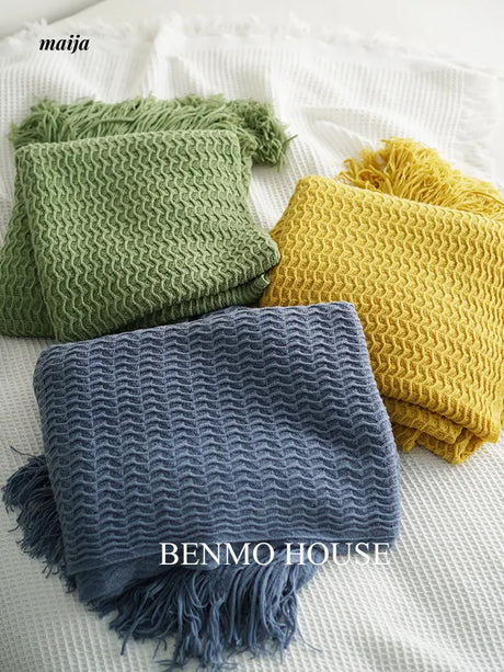 Fishbone Knitted Throw from Benmo House