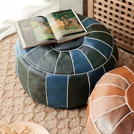 YOULI Jasper Comfortable Nordic Leather Cushion Stool from YOULI