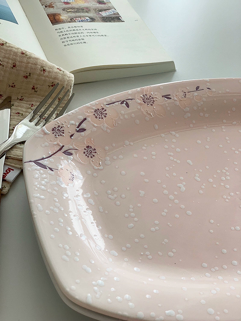 YASUKI Haruki Elegant Snowflake Ceramic Rice Bowl from YASUKI