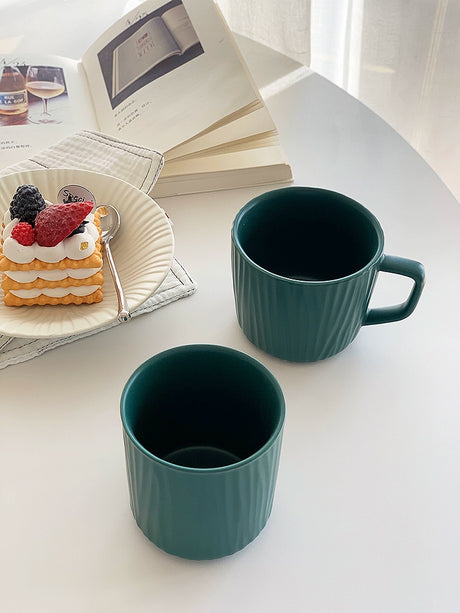 YASUKI Akira Chic Striped Ceramic Coffee Cup from YASUKI
