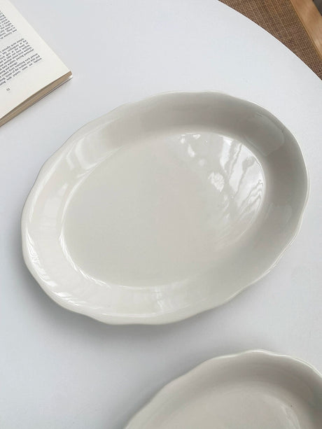 YASUKI Chenhao Minimalist INS Texture White Ceramic Bowl from YASUKI