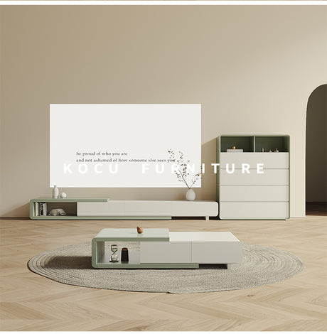 KOCU HOME Catania Rustic Retractable Solid Wood Table from KOCU HOME