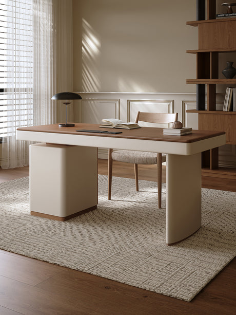 QUANMU Lorenzo Luxury Walnut Modern Workbench Desk from QUANMU